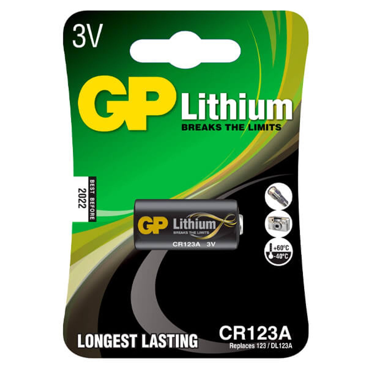 CR123A batteri / GP Lithium Pro / 3 Volt / 1 stk