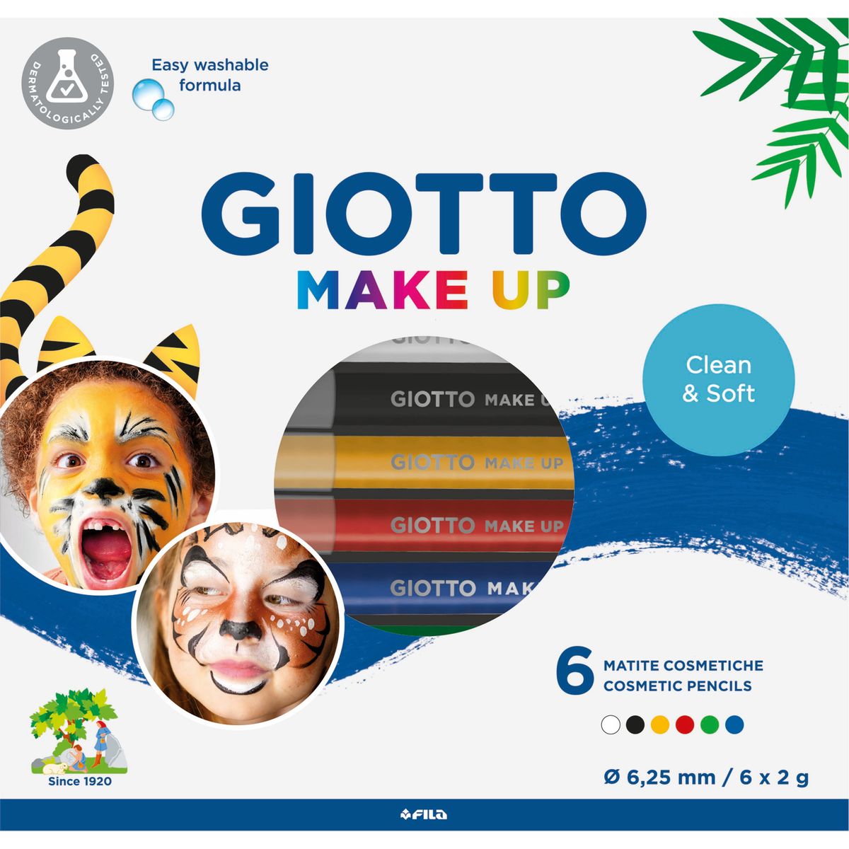 Giotto Makeup blyanter klassiske farver 6 stk