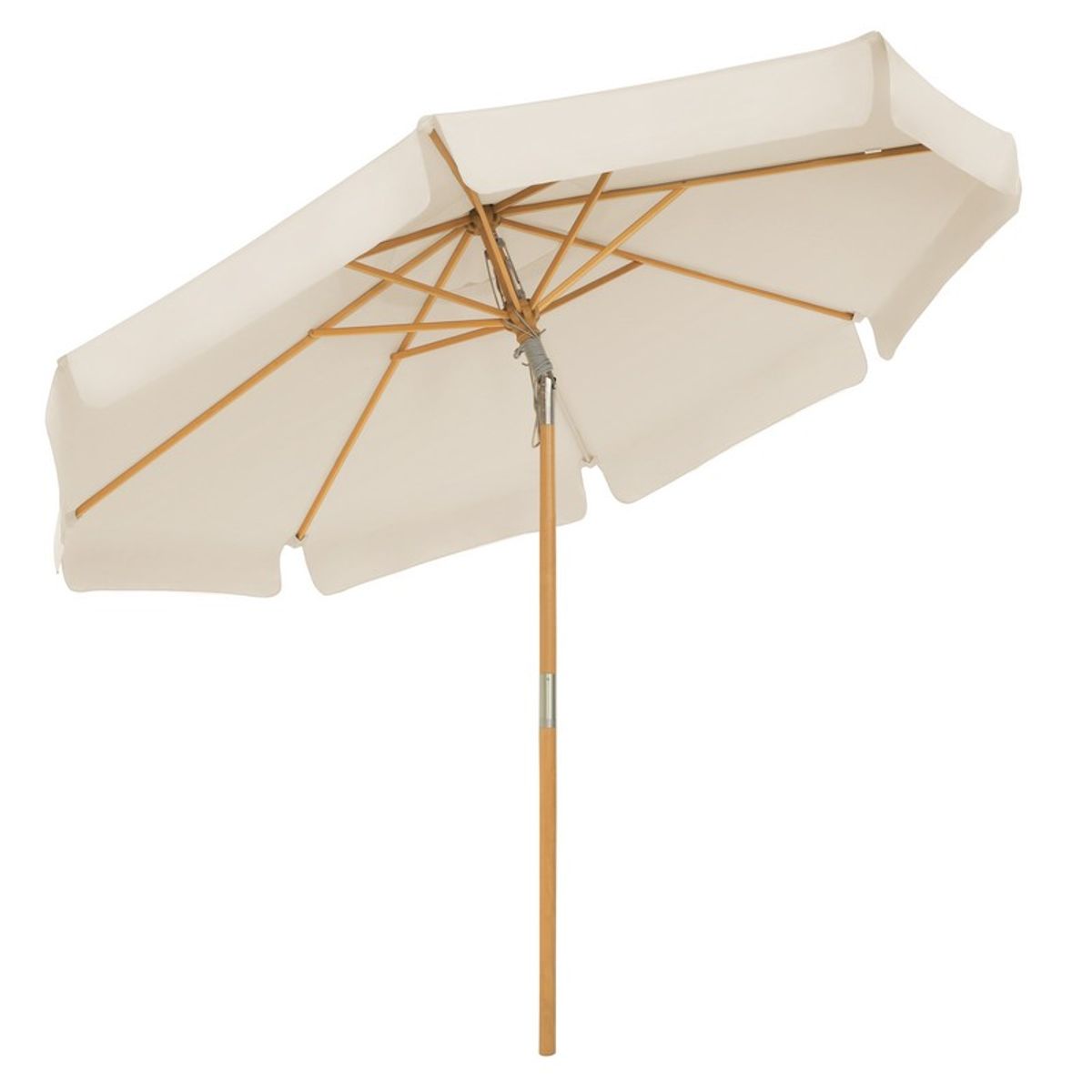 Træparasol Ø 300 cm med tilt - rund Ø3 M haveparasol - beige - Haveparasoller > Træparasoller - parasoller i træ - Daily-Living