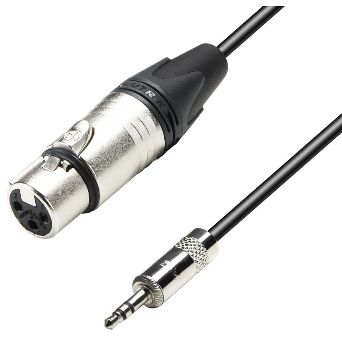 AH Mikrofon kabel med Neutrik 3pol XLR Hun - Minijack 3,5mm Stereo Han 1,5 meter