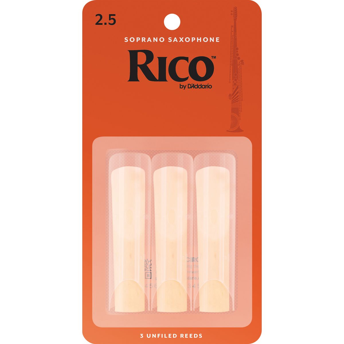 D'Addario Rico Saxofon-blade Sopran - 3 Pack 2,5