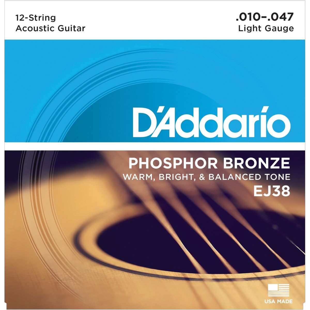 D ´Addario EJ38 - Light Phosphor Bronze Acoustic Western-strenge 010-047 Til 12-Strenget