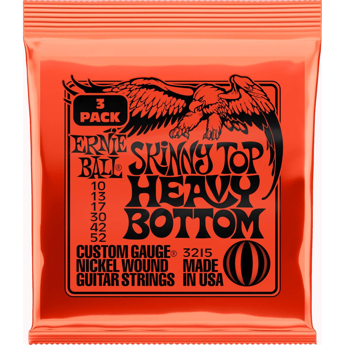 Ernie Ball 3215 Skinny Top Heavy Bottom El-guitar strenge 010-052 - 3-Pack