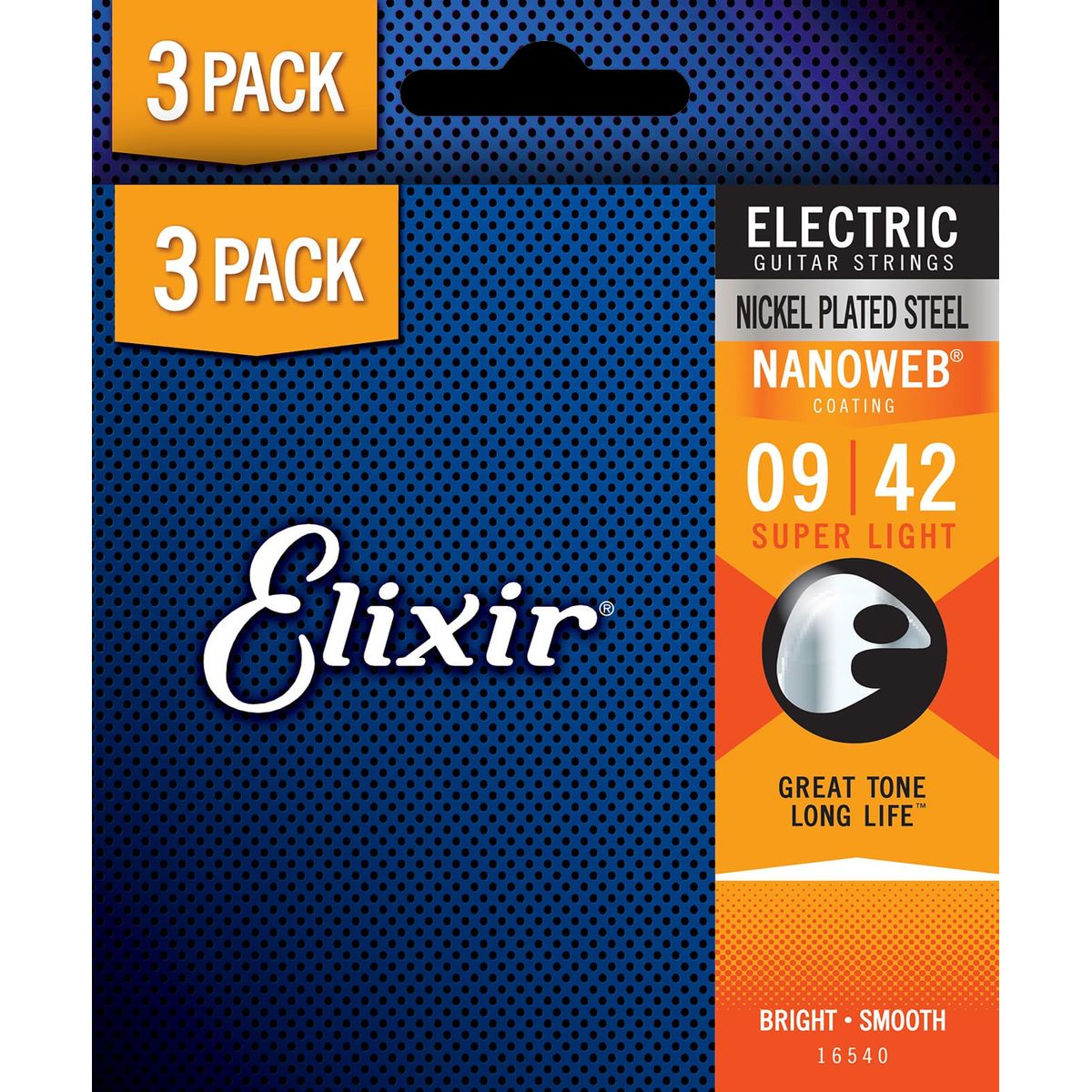 Elixir Nanoweb - El-guitar strenge 009-042 Super Light - 3 Pack