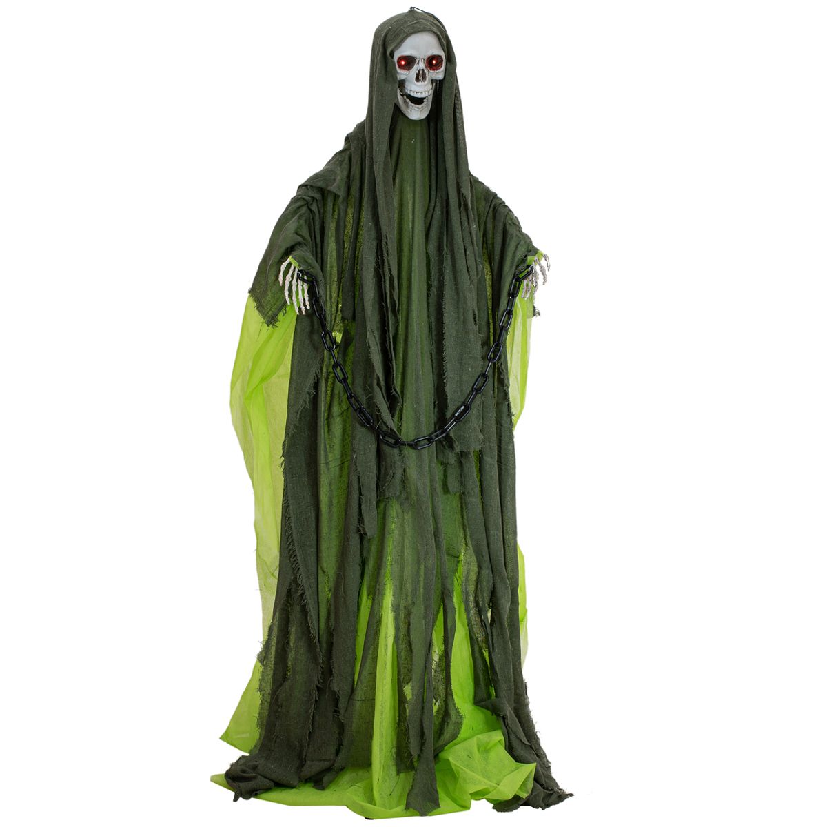 Halloween Full-size Grøn Skelet Figur med effekter - 175 cm