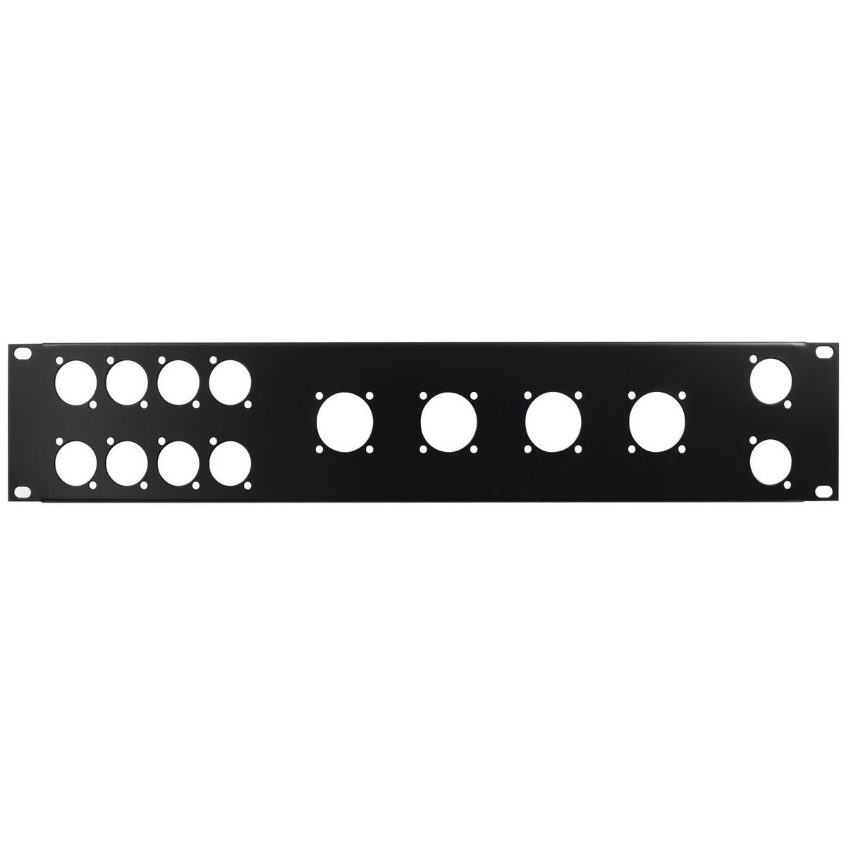 Omn Stikpanel med 10xD-Size + 4xNL8 huller - 19"/2Unit