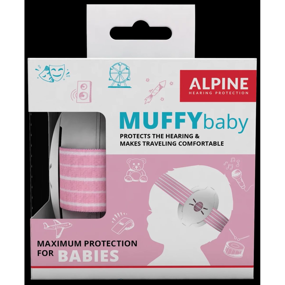 Alpine Muffy Baby - Høreværn til baby (1-3år) - Pink