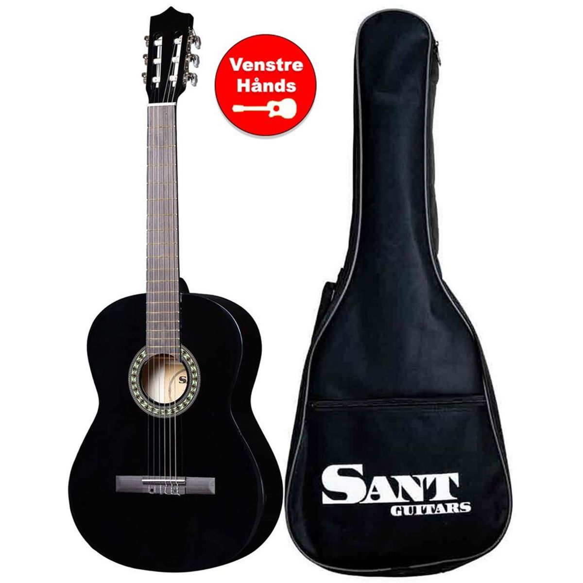 Sant Guitars CL-50L-BK Spansk Guitar - Venstrehånds