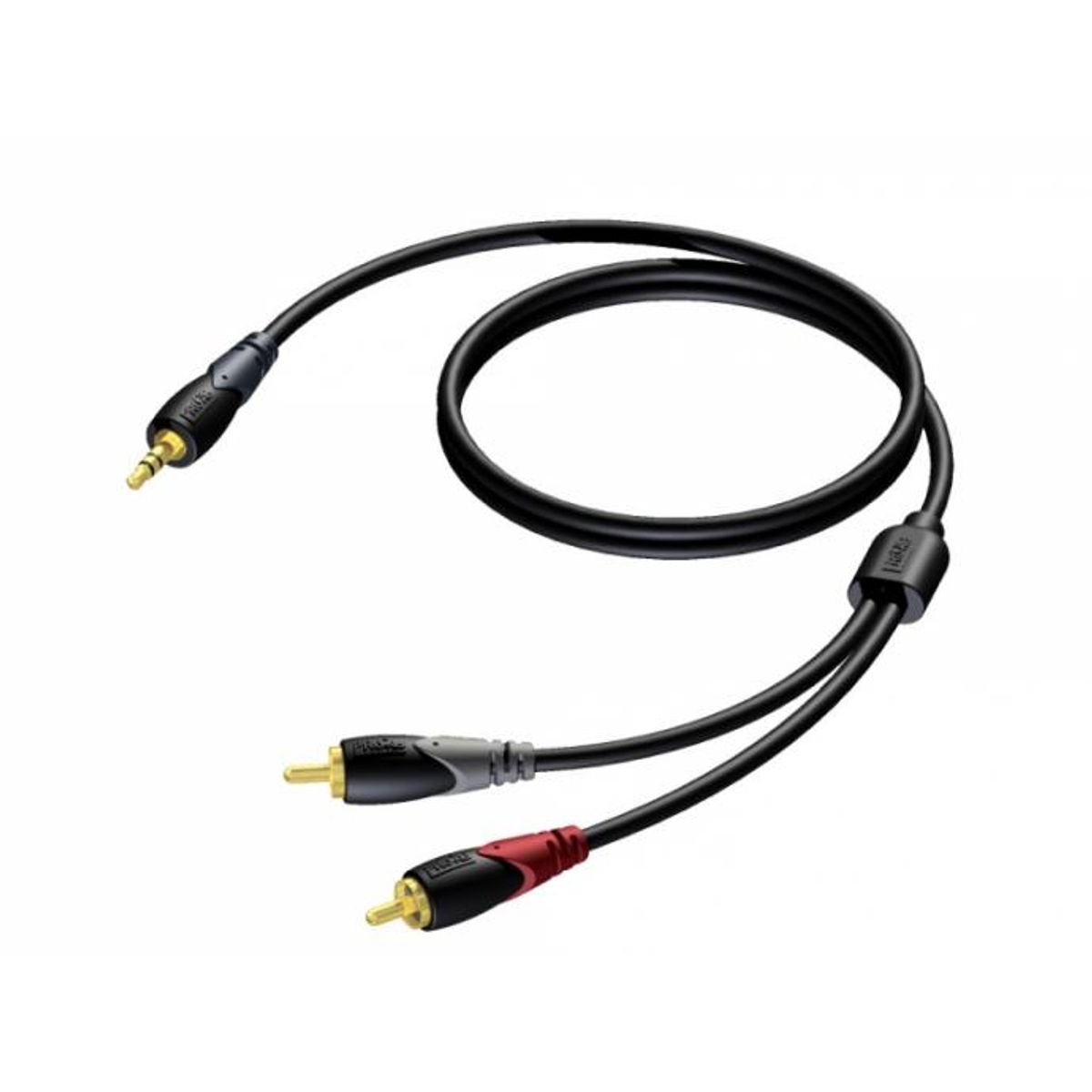 Procab CLA711 - Minijack 3,5mm Stereo Han til 2xPhono/RCA Han Kabel 5 meter