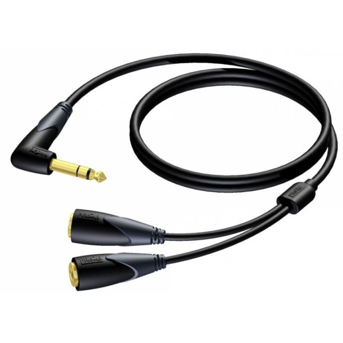 Procab CLA720 - Jack 6,3mm Stereo Han Vinkel - 2x Jack 6,3mm Stereo Hun - 1,5m