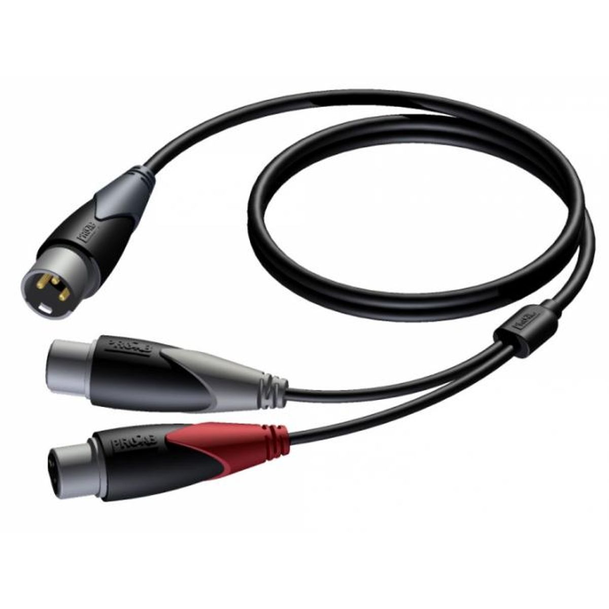 Procab CLA736 - XLR Han til 2xXLR Hun Y-Spilt kabel - 1,5m