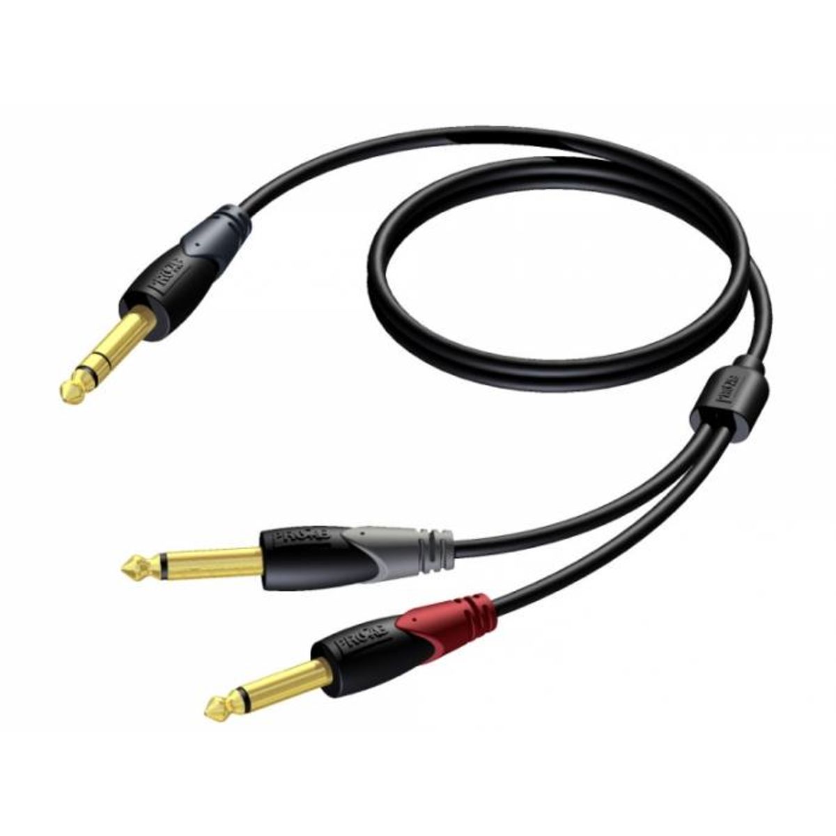 Procab CLA721 - Jack 6,3mm Stereo Han til 2xJack 6,3mm Mono Han 1,5 meter