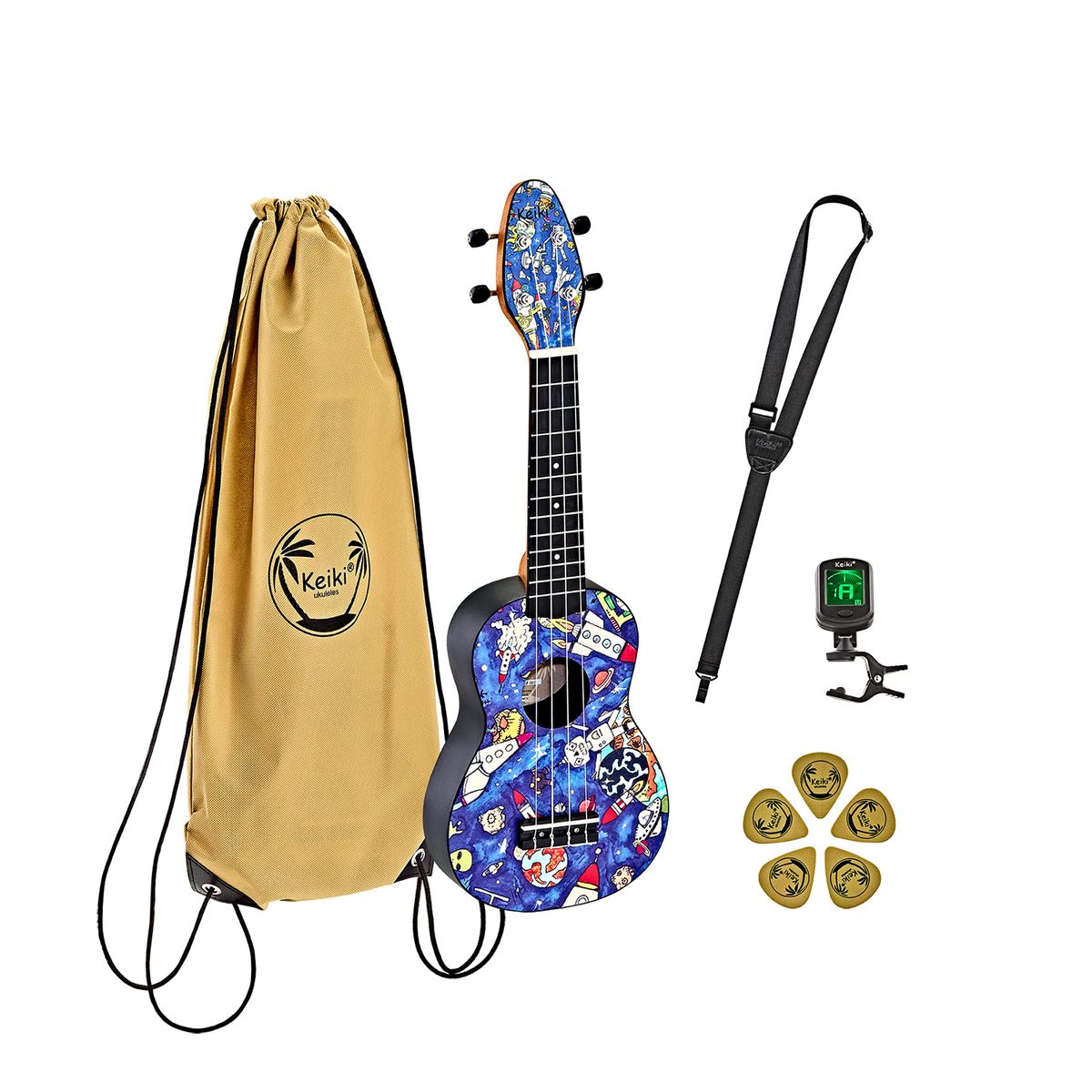 Ortega Keiki K2 "Spaceman" Sopran Ukulele Pack