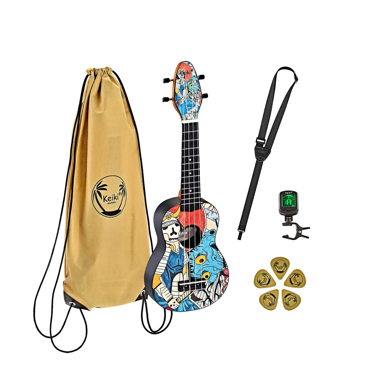 Ortega Keiki K2 "Samurai" Sopran Ukulele Pack