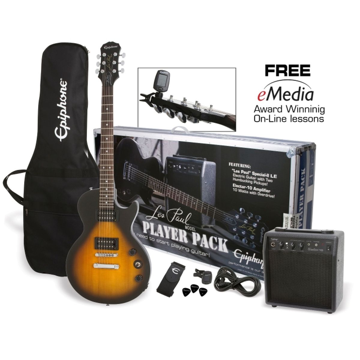 Epiphone Les Paul Player Pack Vintage Sunburst