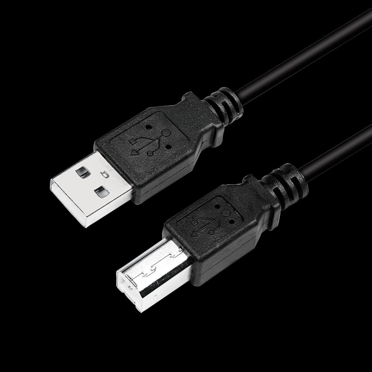 USB kabel 2.0 - USB A til USB B 2m - Sort