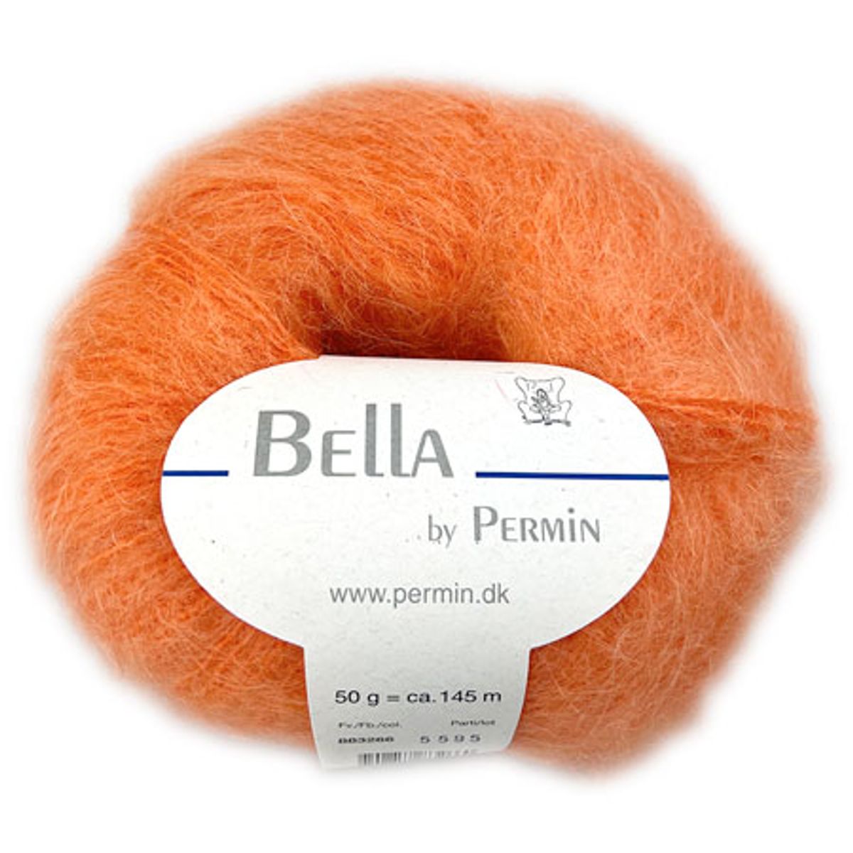 Bella Permin garn - Mohairgarn med uldgarn & polyamid - fv 883266 Lys Orange