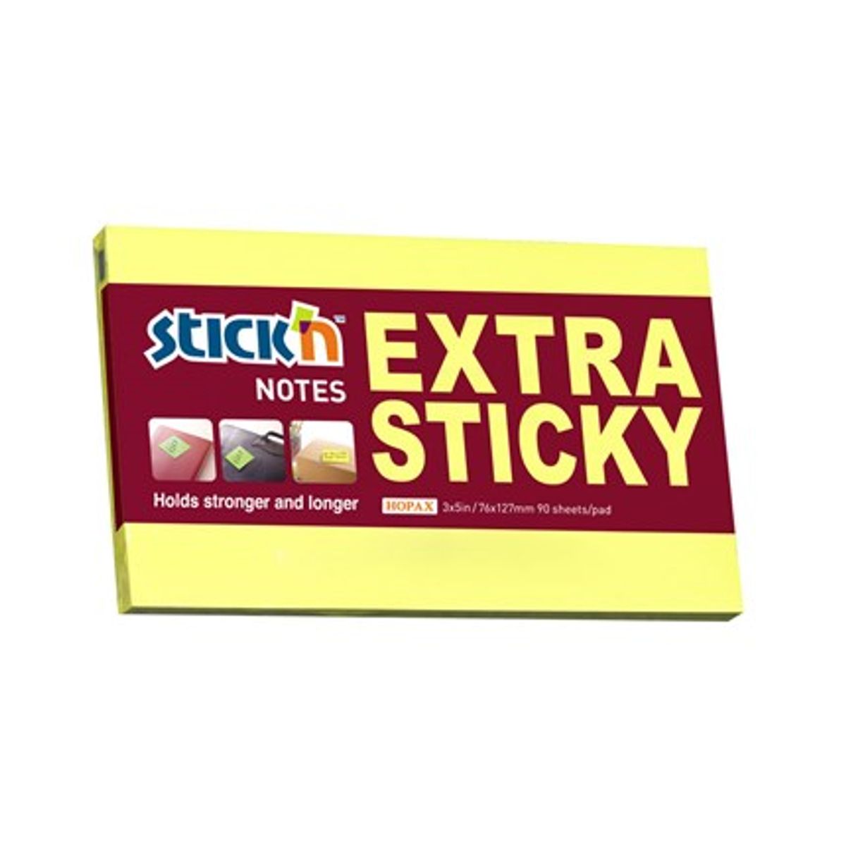 Notes Stick ´N Extra Sticky gul - 76 x 127 mm