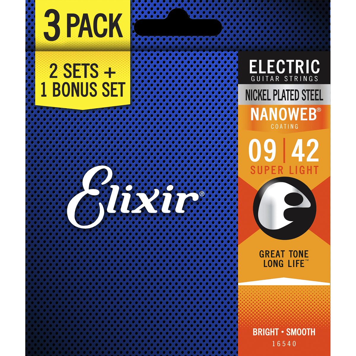 Elixir Nanoweb 3 PACK 16540 09-42 Super Light