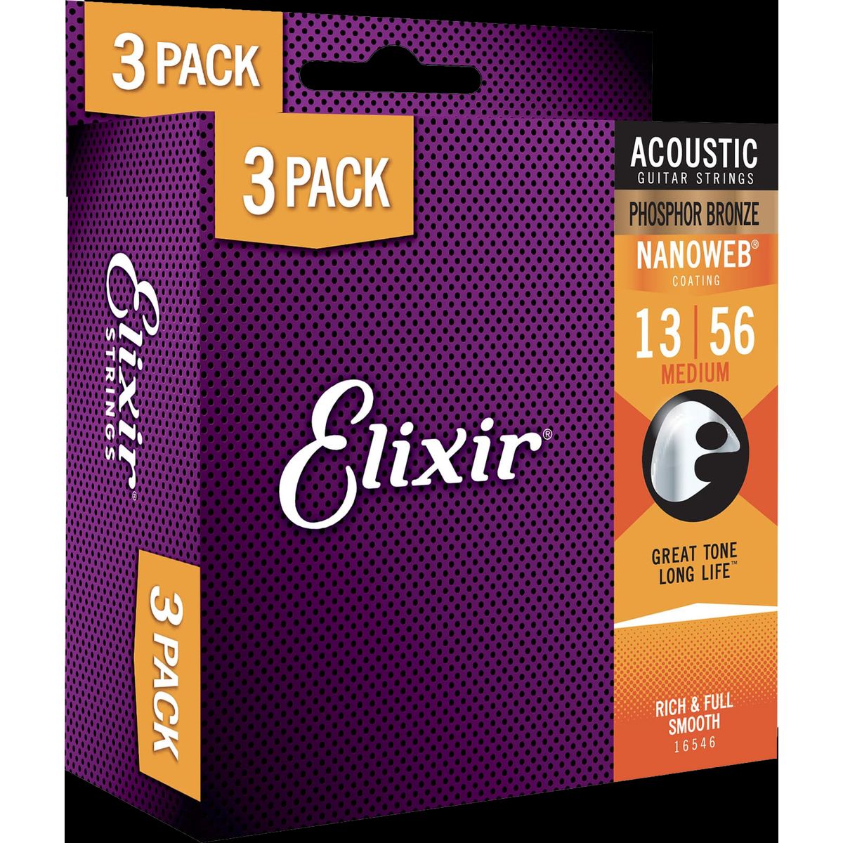 Elixir Nanoweb 16546 13-56 Medium 3 pack