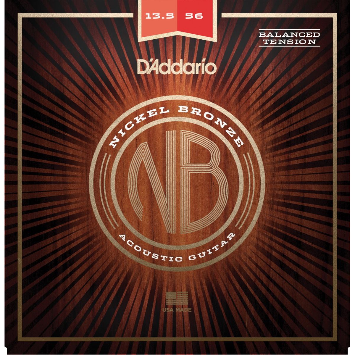 D'Addario NB13556BT Nickel Bronze Western Set 13.5-56 (Medium, Balanced Tension)