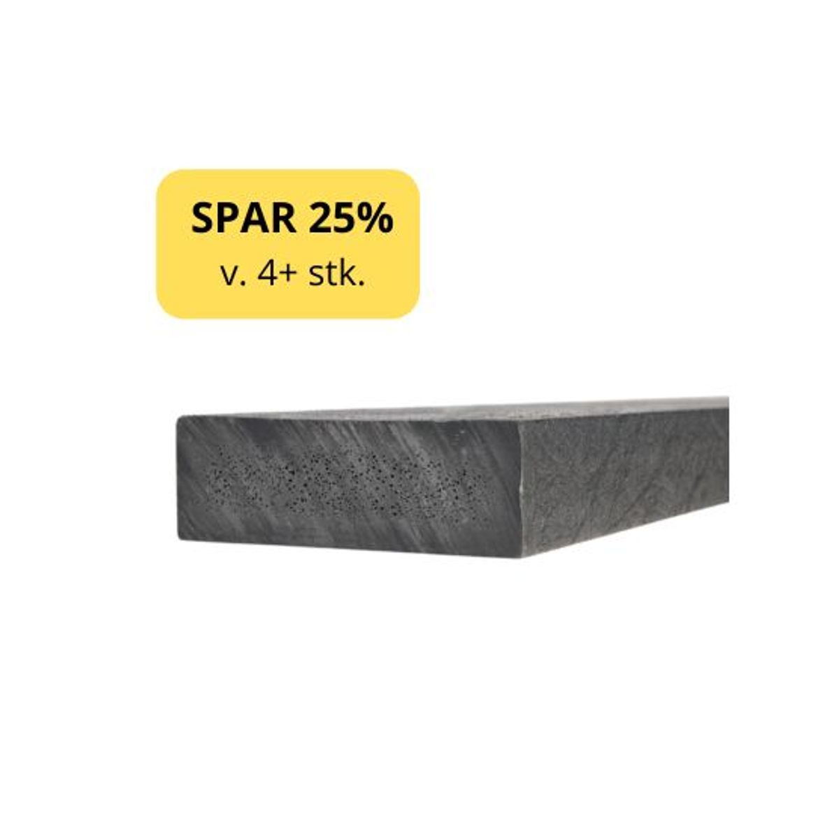 Plastplanke 4x12x360 cm Ural Black Ved køb af +4 stk. 25% rabat