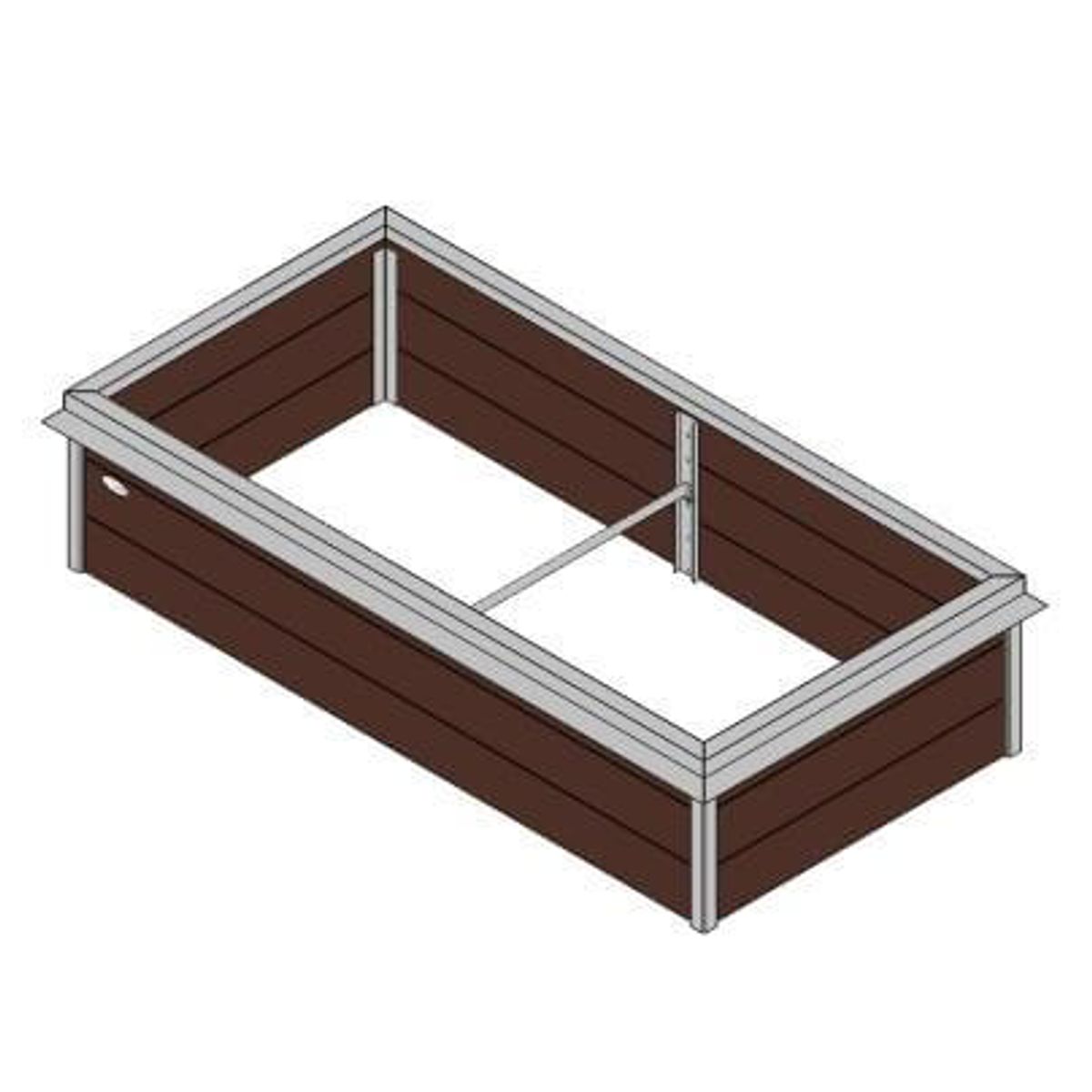 Højbed Classic med sneglekant - Brun 90x90xH28