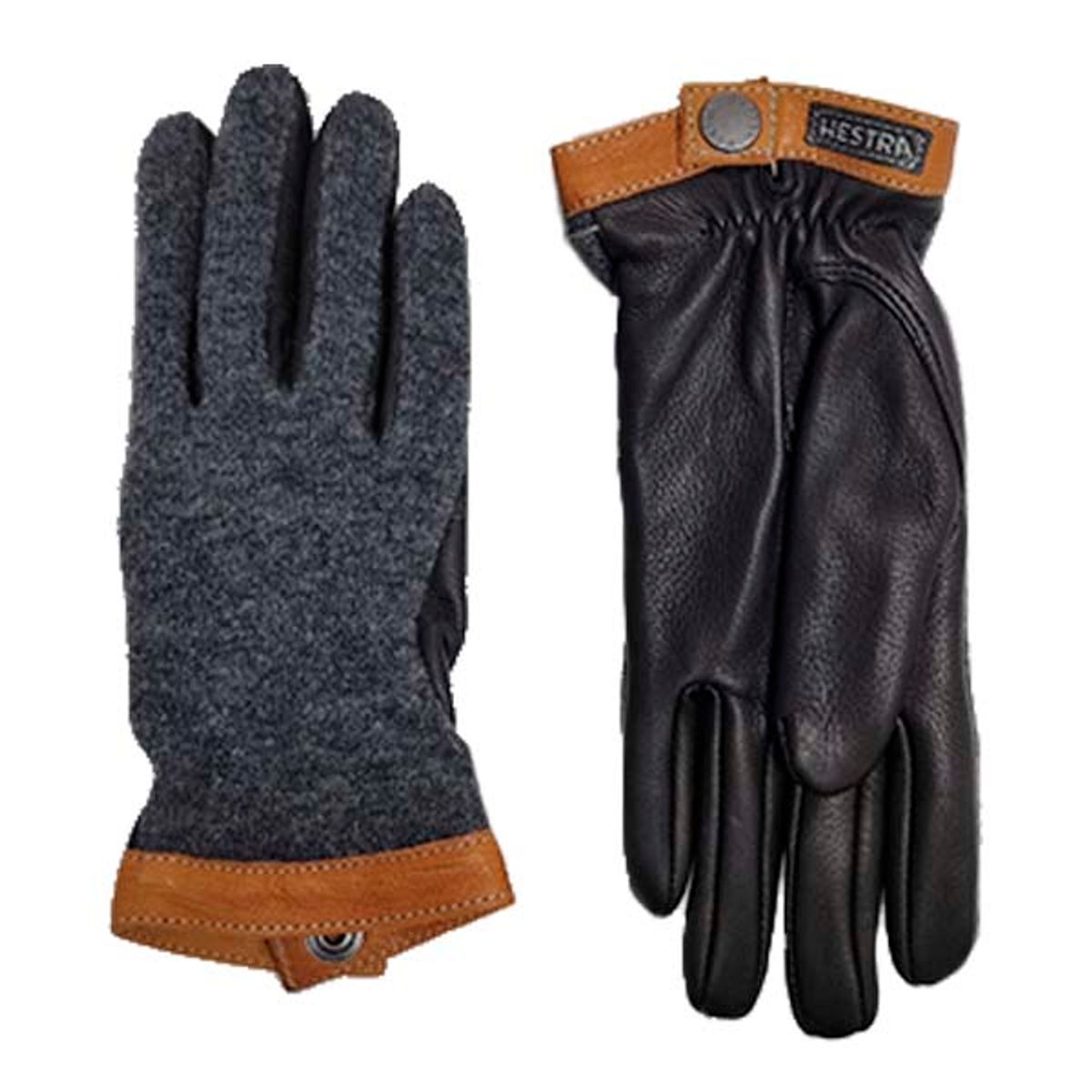 HESTRA Deerskin Wool Tricot Skindhandsker Koks/Sort 20450 Str. 7