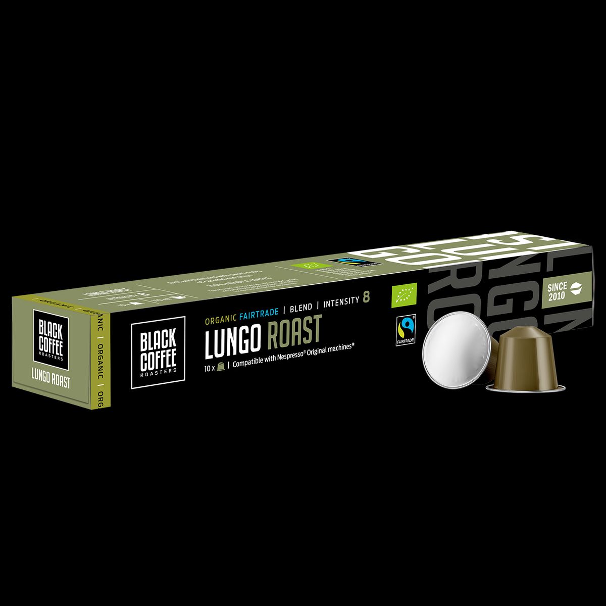 Black Cof. LUNGO ORGANIC+FAIRTRADE 10x5,5g Rør