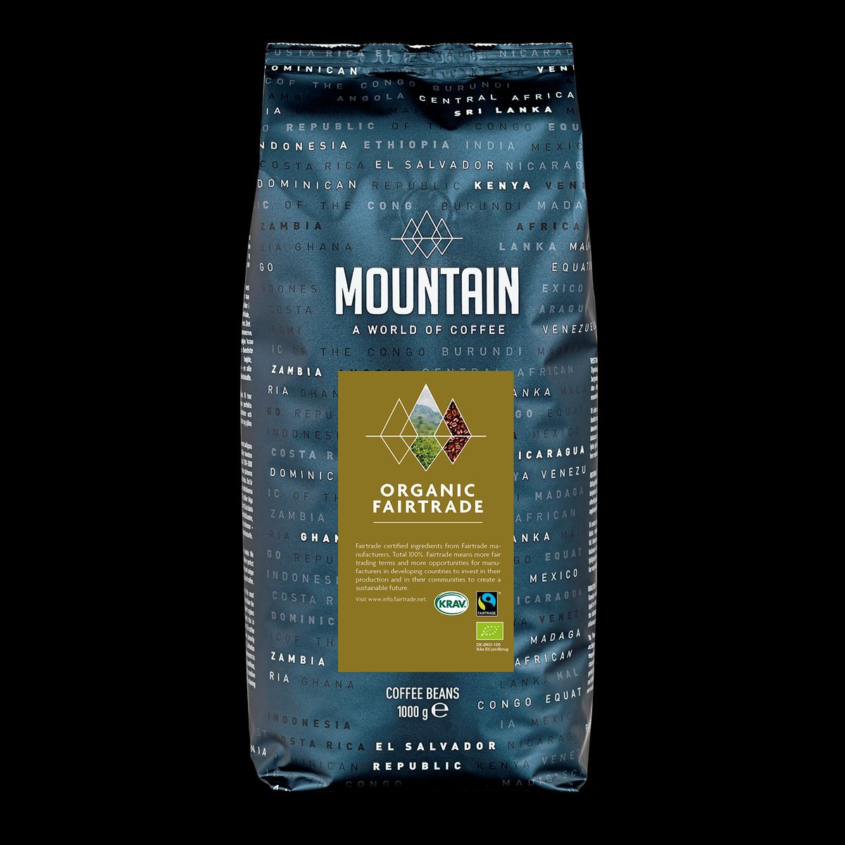 Mountain Øko Fairtrade Darkroast 1kg Hele bønner KRAV