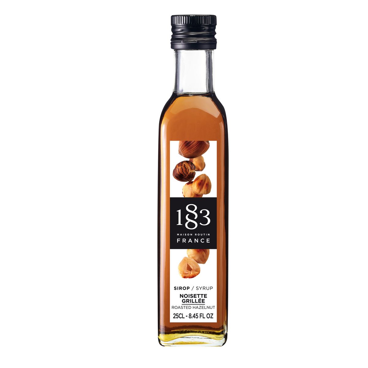 1883 ristet hasselnød sirup 25 cl glas