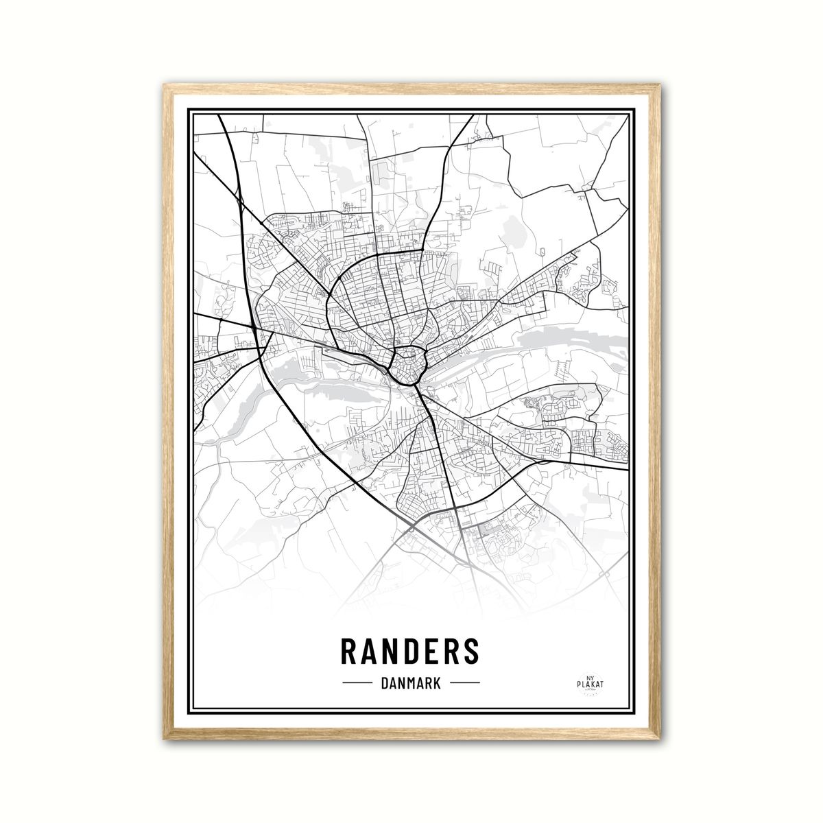 Plakat med Randers - Plakat 21 x 29,7 cm (A4)