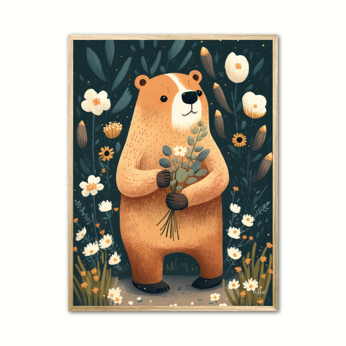 Plakat med Blomstertid Nr. 1 - Illustration 50 x 70 cm (B2)