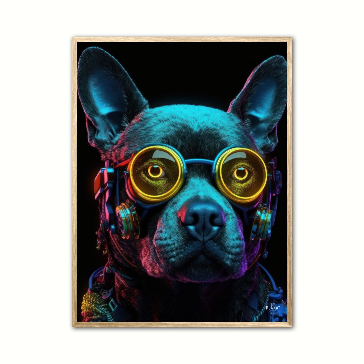 Hund 5 - Cyberpunk plakat 30 x 40 cm