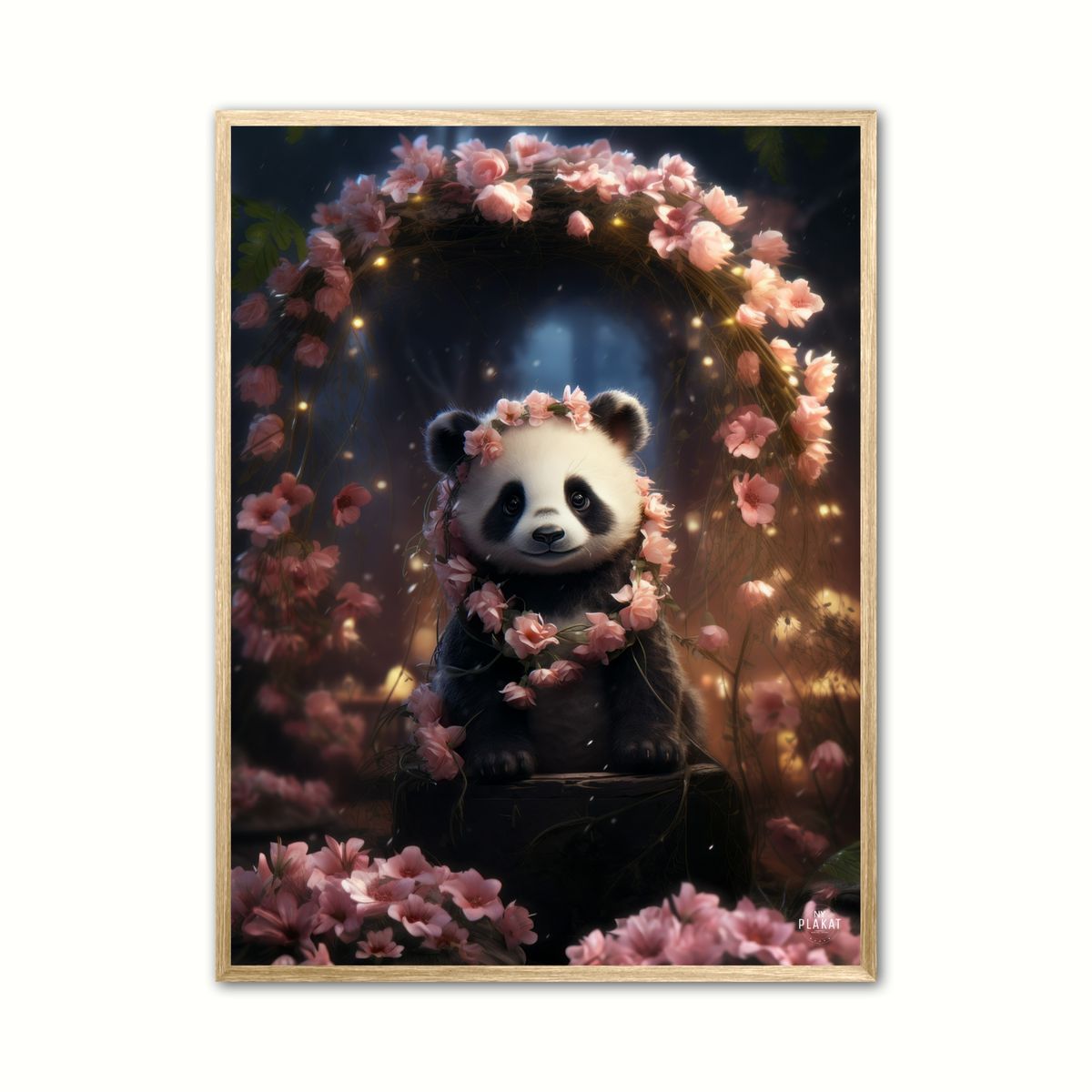 Plakat med Floral Pandamonium Zoom 2 - Dyr 21 x 29,7 cm (A4)