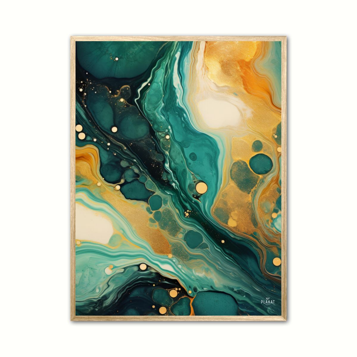 Plakat med Emerald Essence - Abstrakt 30 x 40 cm