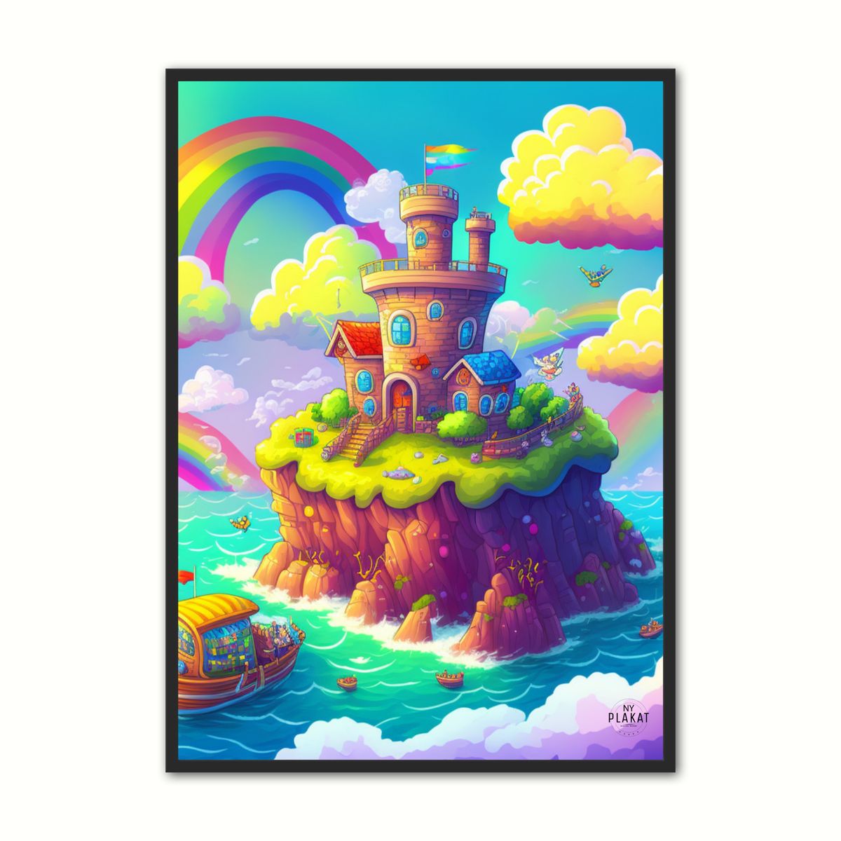 Plakat med Tiny Rainbow Island No. 1 21 x 29,7 cm (A4)