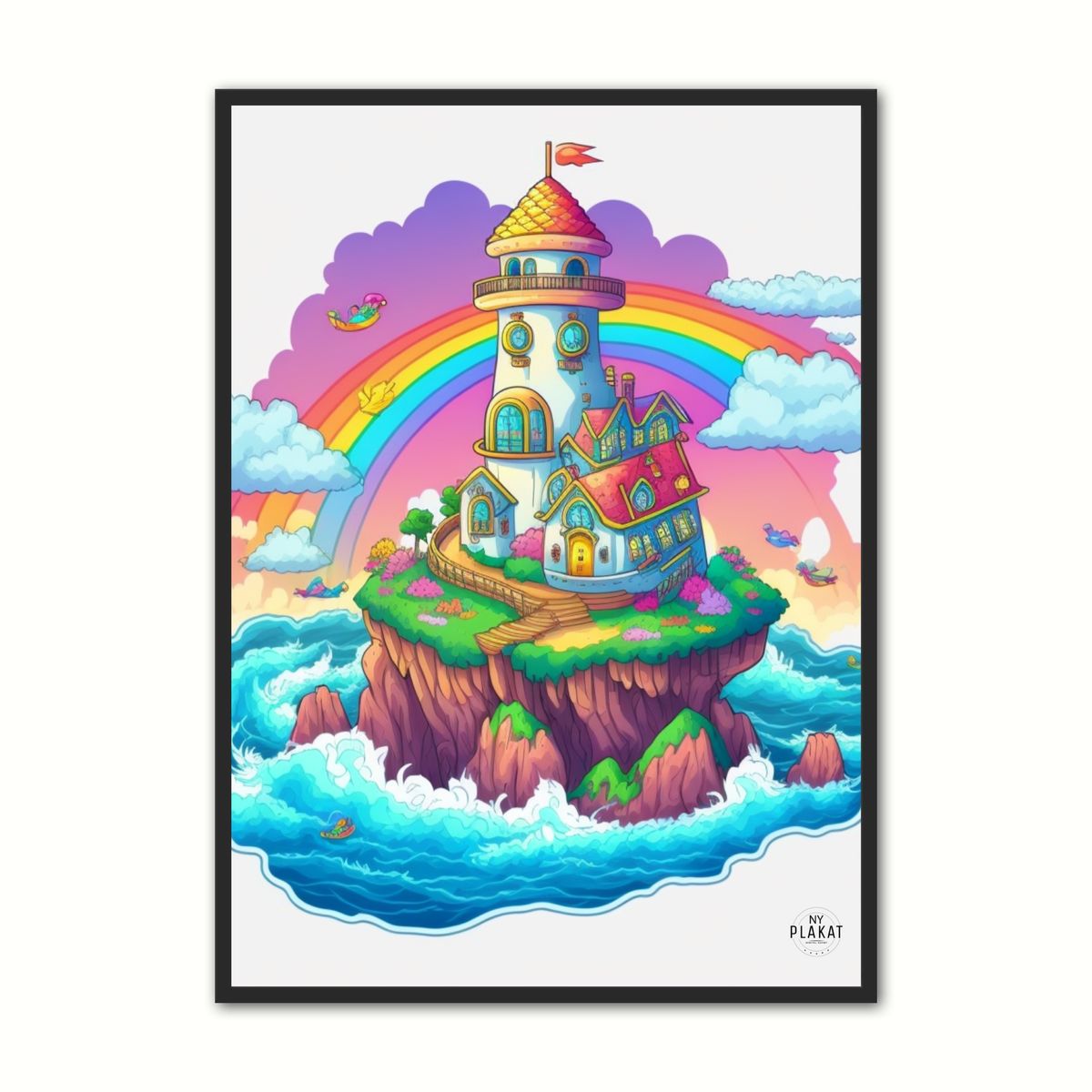 Plakat med Tiny Rainbow Island No. 3 21 x 29,7 cm (A4)