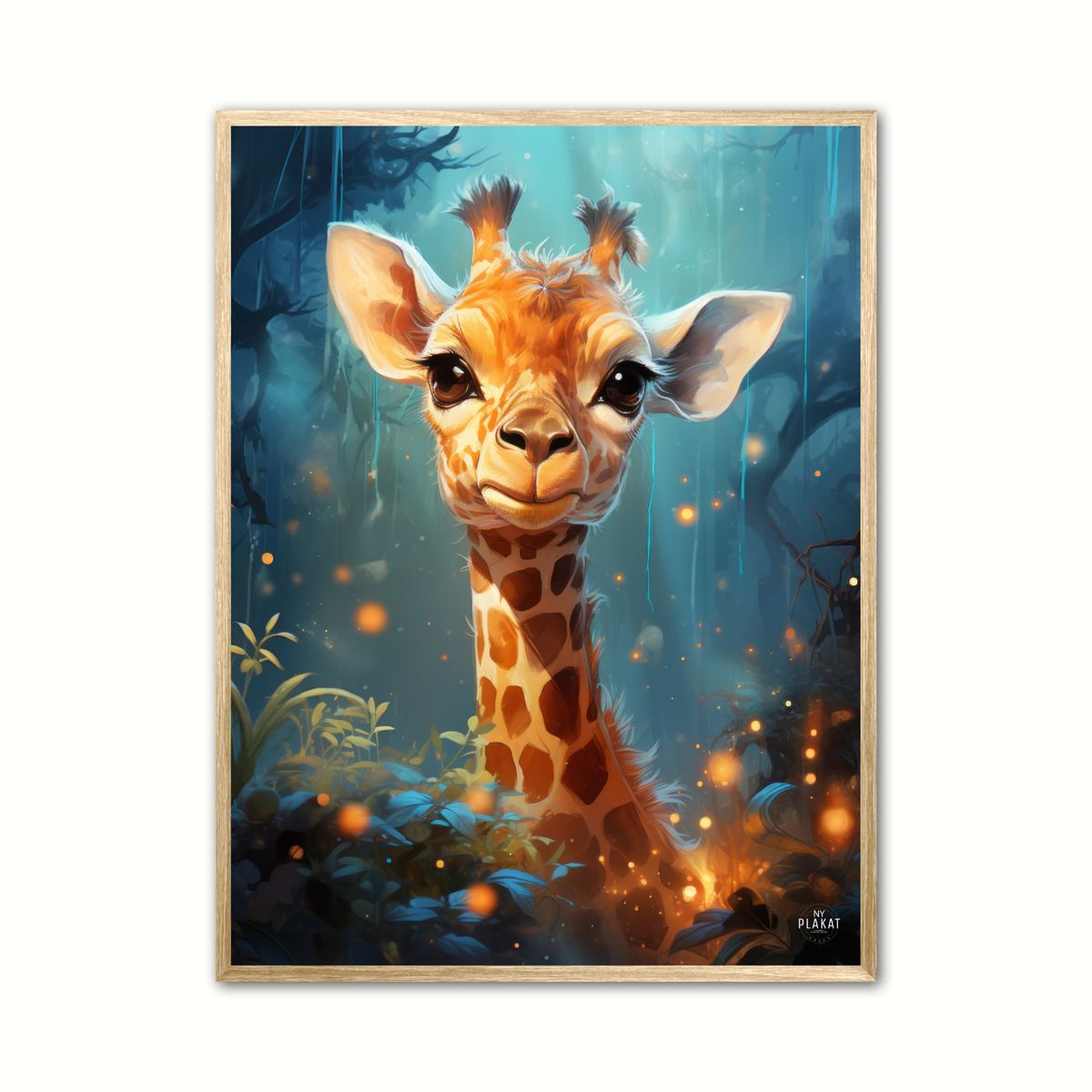 Plakat med Giraffens Skovtur i Mnelys - Giraf Plakat 5 50 x 70 cm (B2)