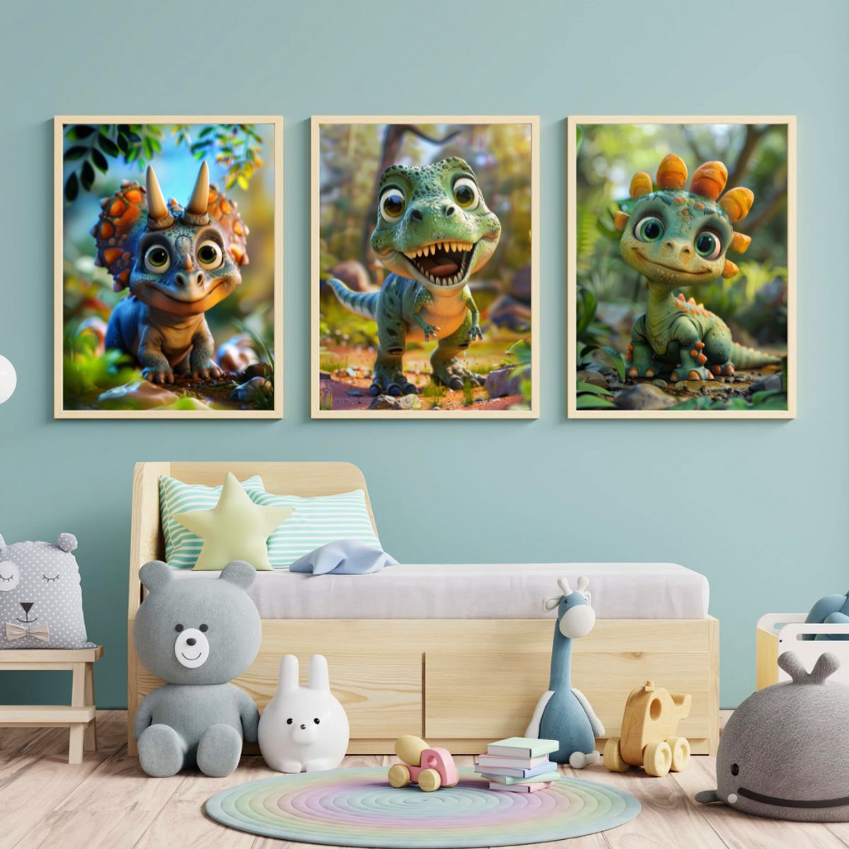 Plakat med Dinosaur Plakatst Et Farverigt Eventyr til Brnevrelset 50 x 70 cm (B2)