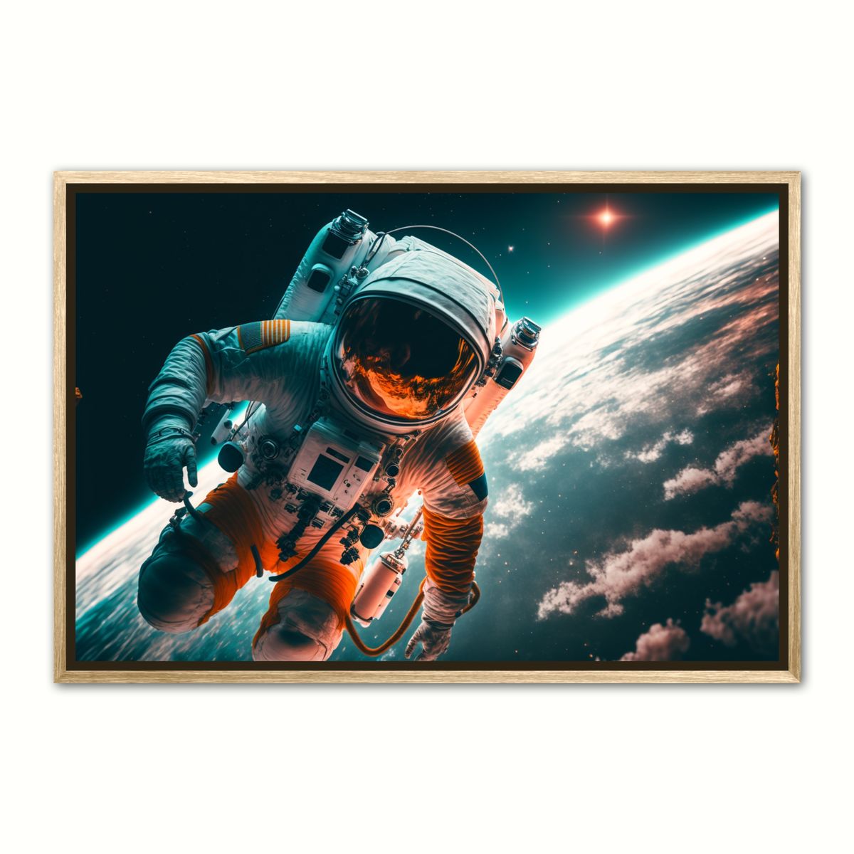 Plakat med Rumvandring Nr. 1 - Interstellar Orange 70 x 100 cm (B1)