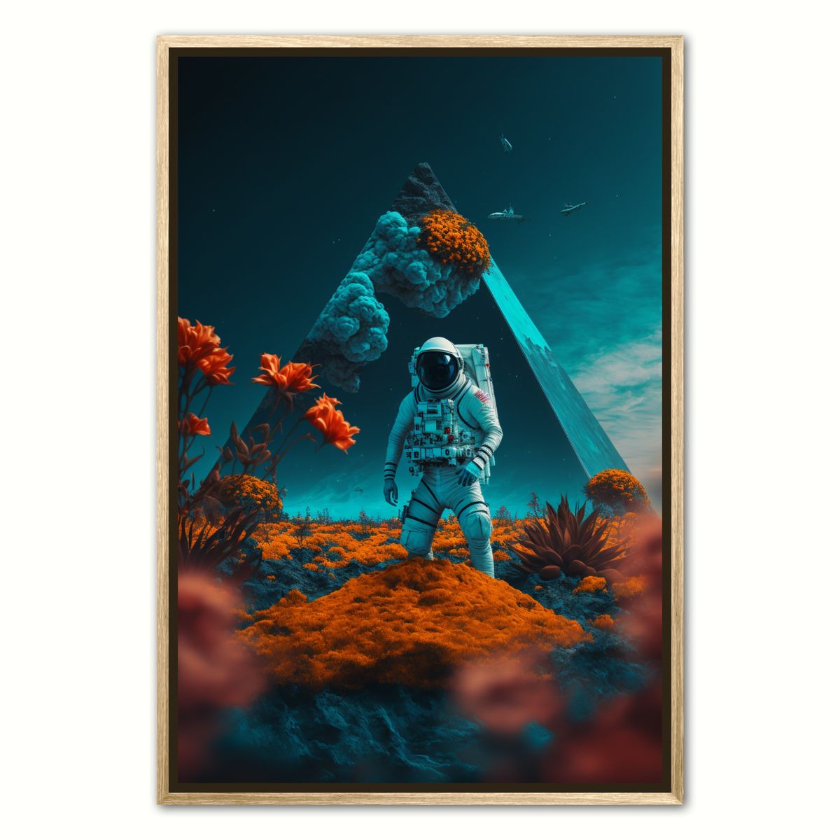 Abstrakt Pyramide - Interstellar Orange plakat 30 x 40 cm