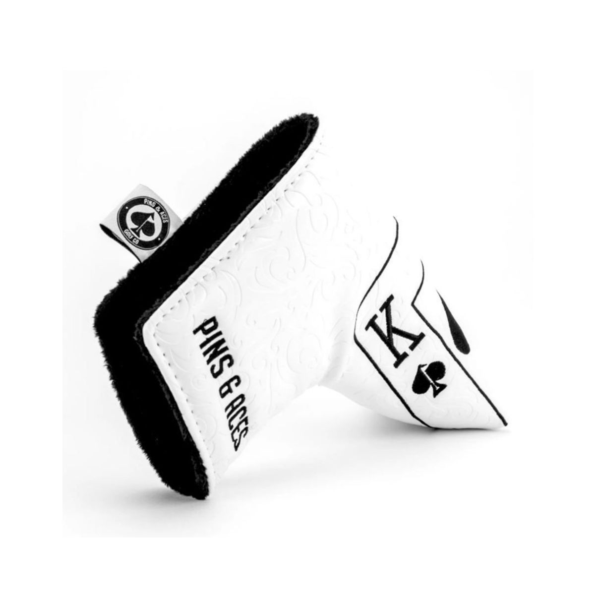 Pins and Aces Putter Headcover Blade White Out Ace of Spades