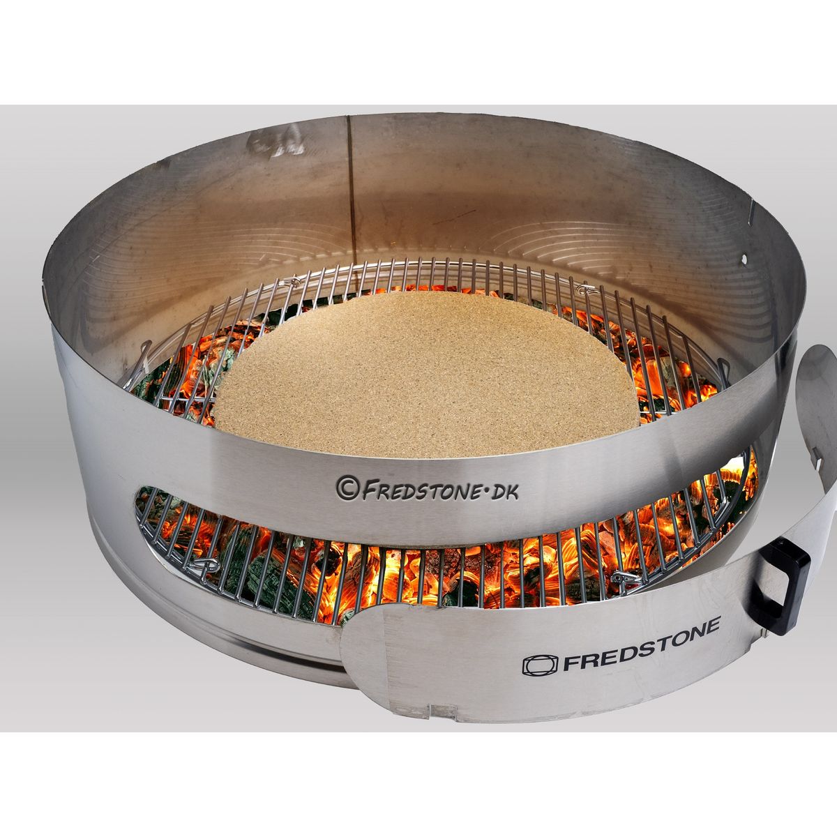 Rotisseri og pizzaindsats til 57 cm kuglegrill. Fredstone 2-i-1 Ringen. Incl. pizzaspade