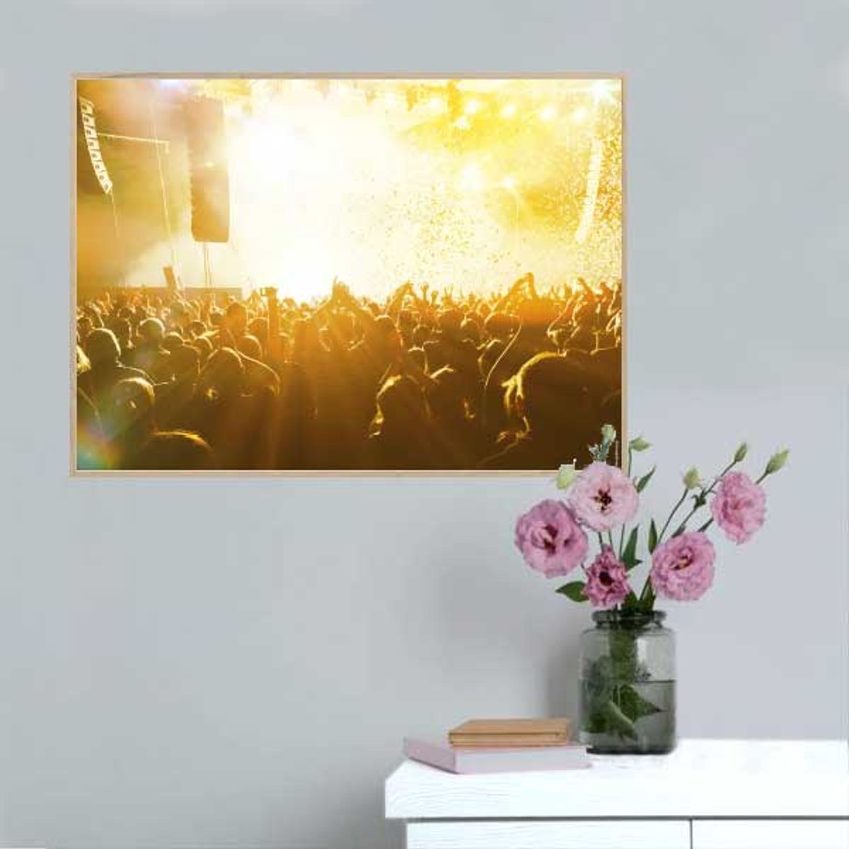 Fotoplakat - Koncert med orange lys - 21 x 15 cm / XS / vandret