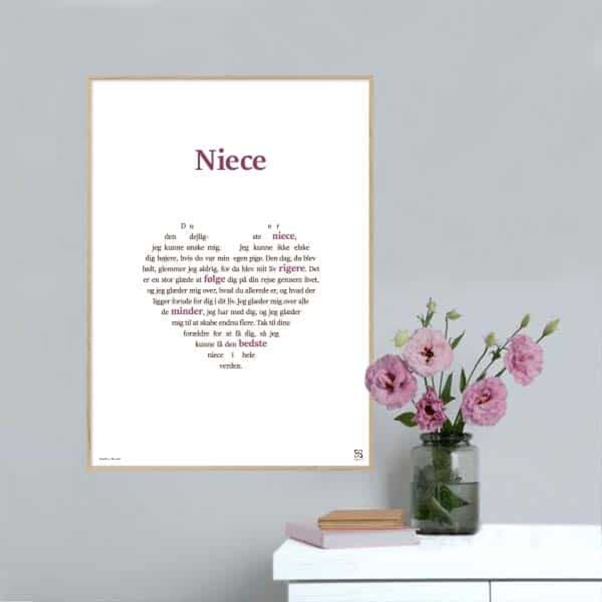 Plakat som hylder din niece - 21 x 30 cm / Small / lodret