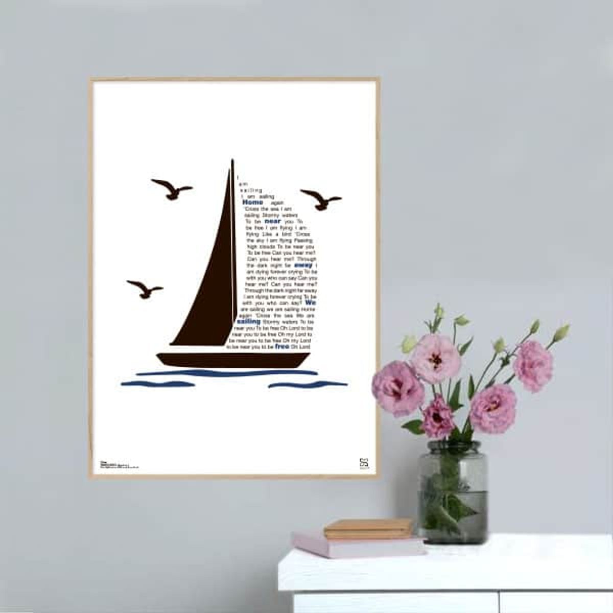 Sailing - Rod Steward - Songshape poster - 21 x 30 cm / Small / lodret