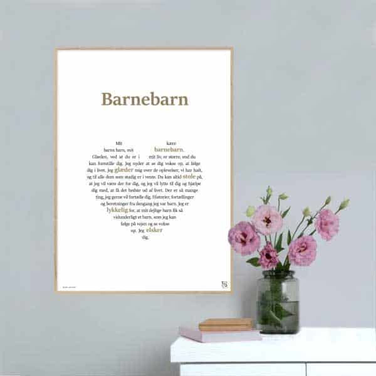 Plakat som hylder dit barnebarn - 15 x 21 cm / XS / lodret