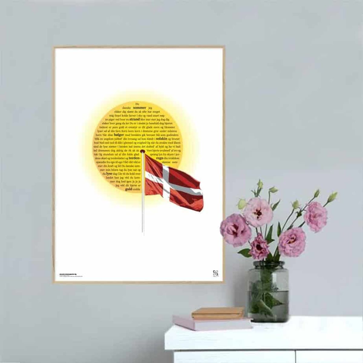 Du danske sommer, jeg elsker dig - Songshape plakat - 40 x 50 cm / Large / lodret