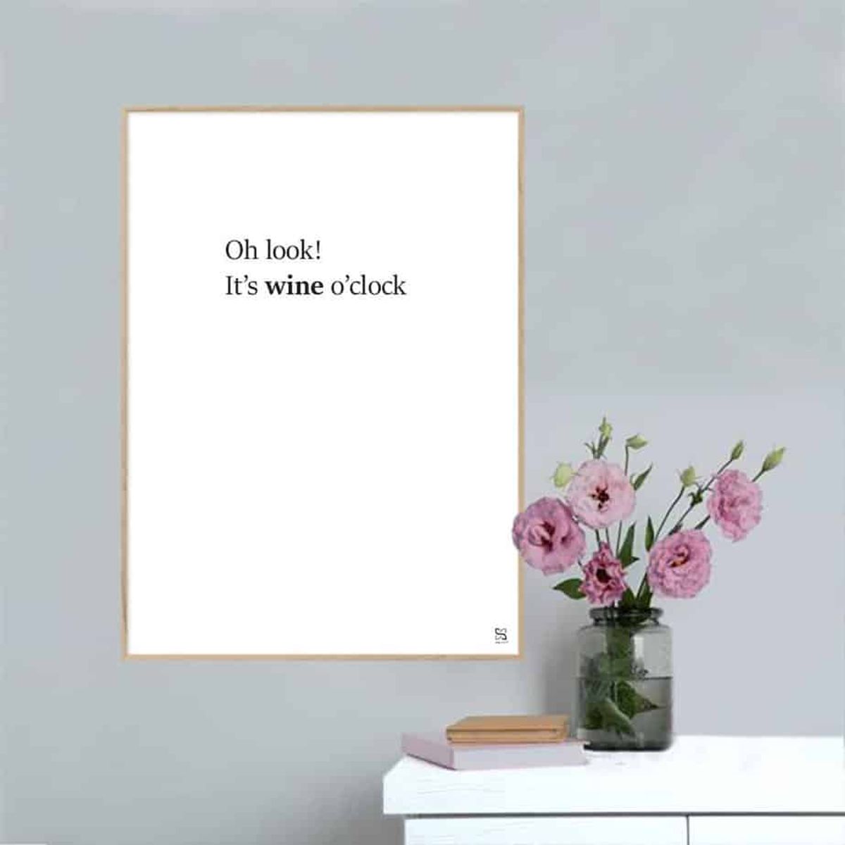 It's wine o'clock plakat - 15 x 21 cm / XS / lodret